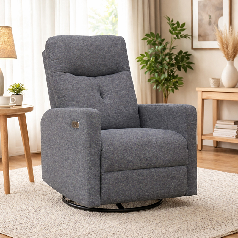 29.9'' Kerusi kerusi malas pusing rocker berkuasa lebar dengan port USB untuk peluncur nurseri