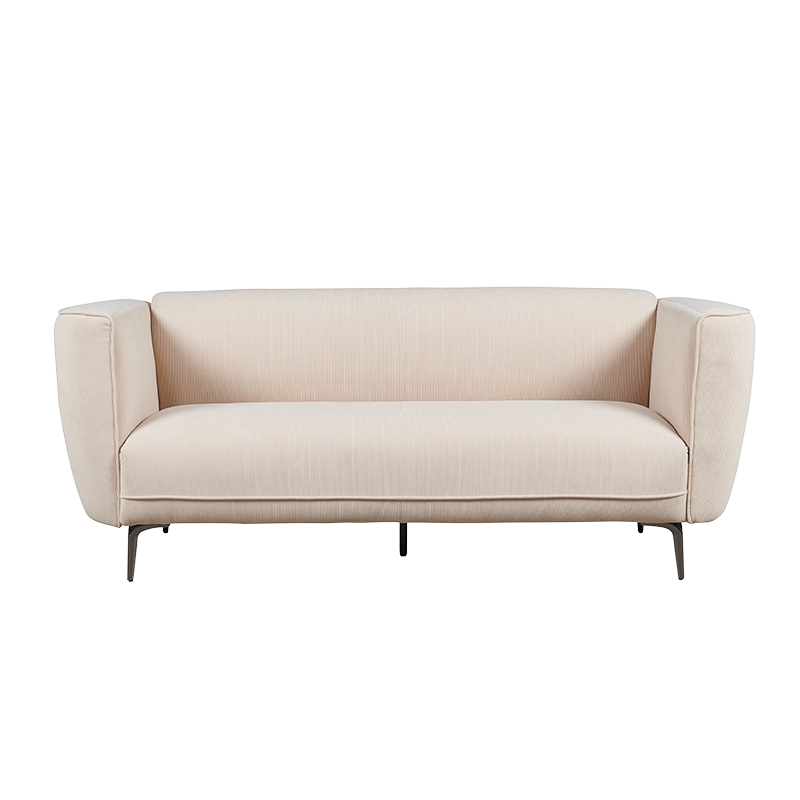 Sofa kerusi empuk dengan upholsteri korduroi moden dengan kaki logam