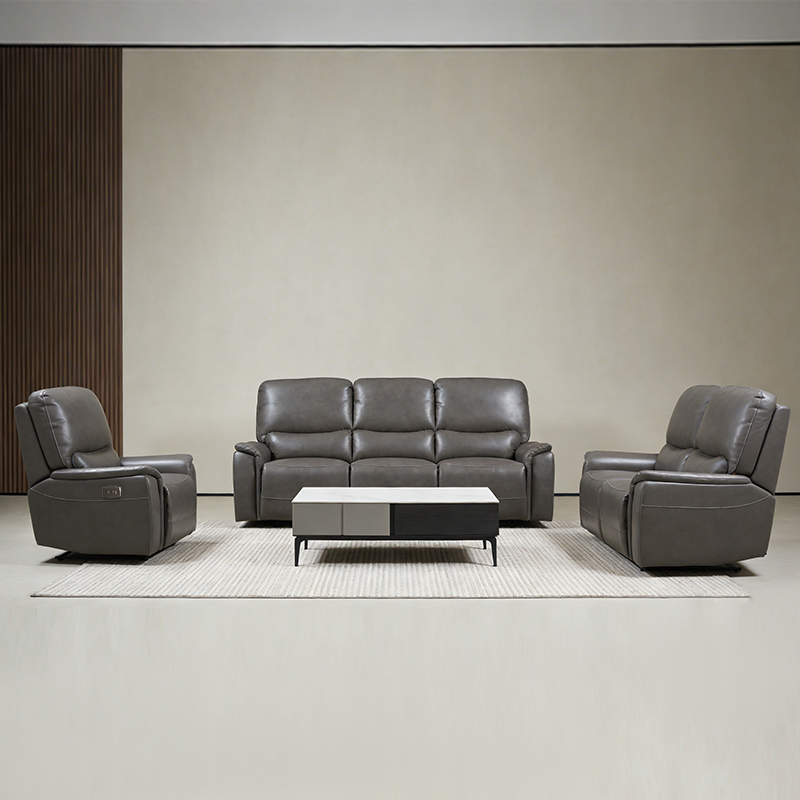 Set sofa sandaran kuasa kulit faks reka bentuk modular