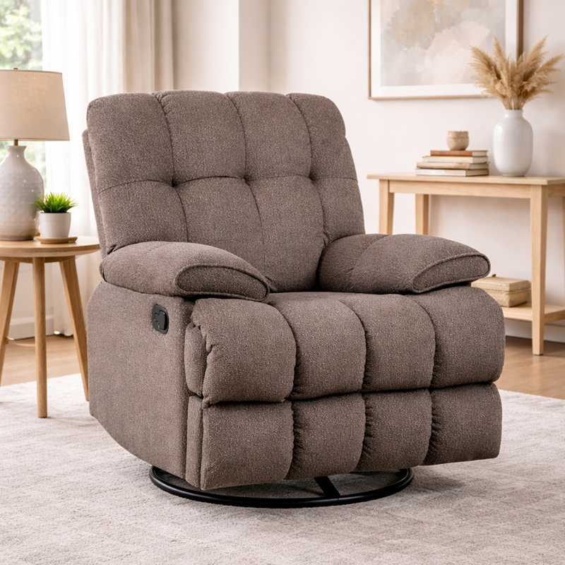 39.8''Kerusi Recliner Manual dengan Pusing dan Rocker