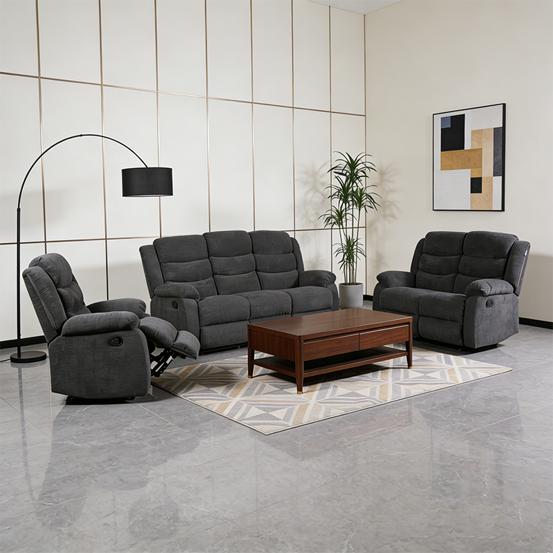 Set Ruang Tamu Baring Kain 3 Keping, Sofa, Kerusi Empuk dan Kerusi Sandar