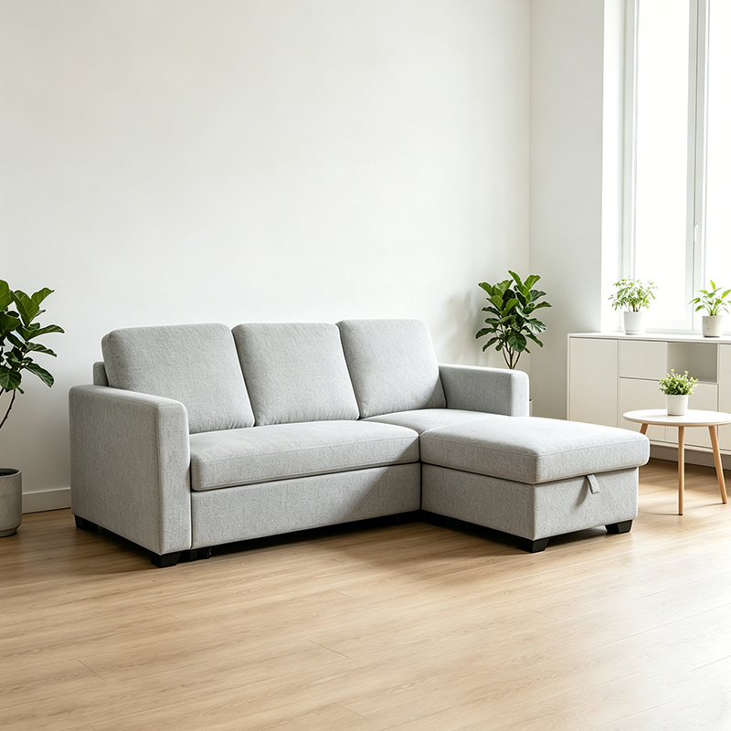 Katil Sofa Tidur Keratan Boleh Balik dengan Kerusi Penyimpanan